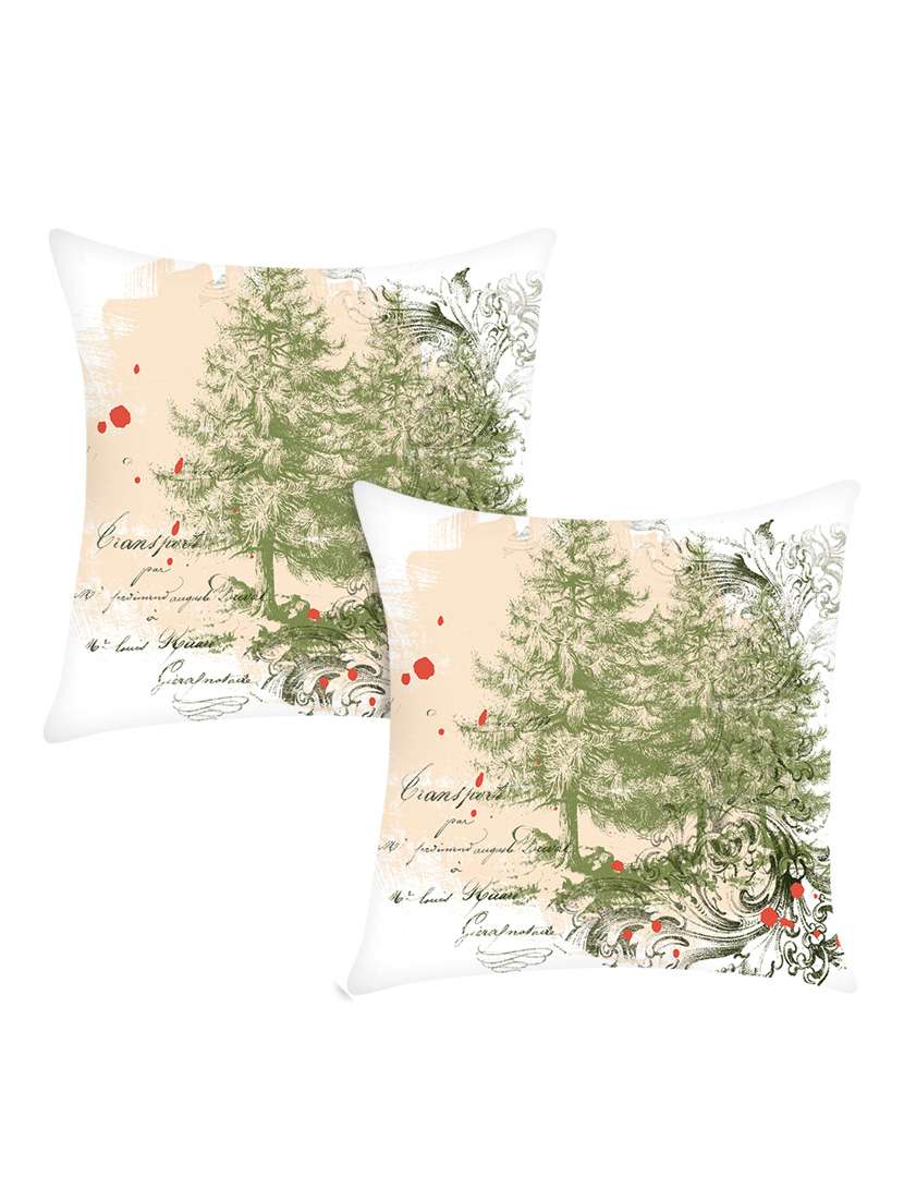 multi colored digitally printed set of 2 satin cushion cover - 13662547 - Zoom Image - 0