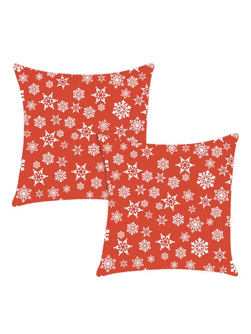 red printed satin cushion cover - 13662559 - Standard Image - 0