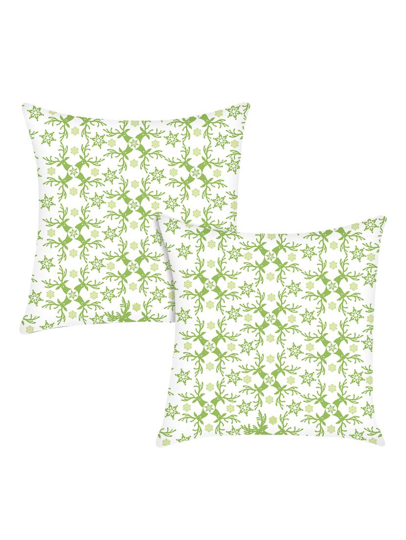 digitally printed cushion cover withleaf design set of two