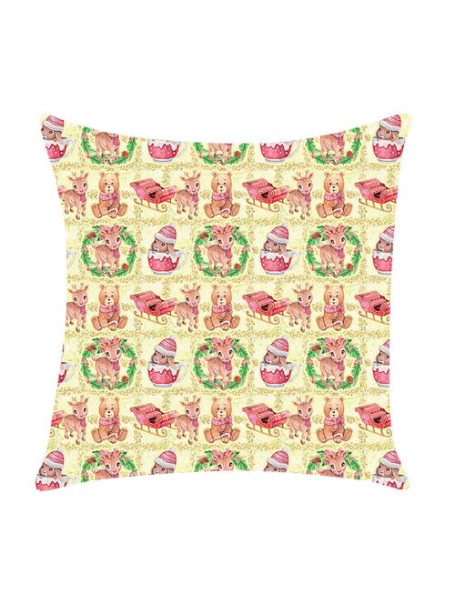 digitally printed cushion cover with bear design - 13662575 - Standard Image - 0