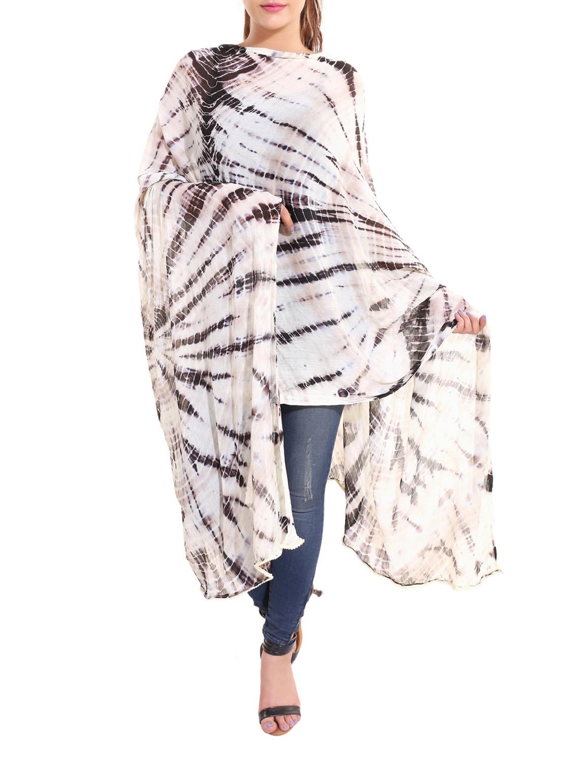 white tie & dye dupatta - 13666939 -  Zoom Image - 0