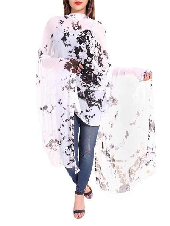 white tie & dye dupatta - 13666946 - Zoom Image - 0