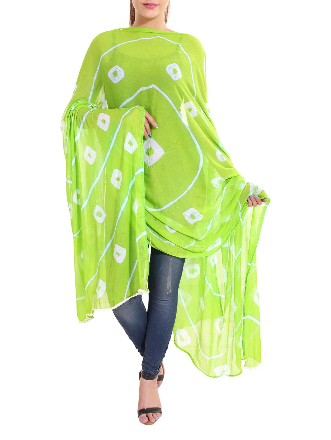 green chiffon dupatta - 13666955 -  Zoom Image - 0