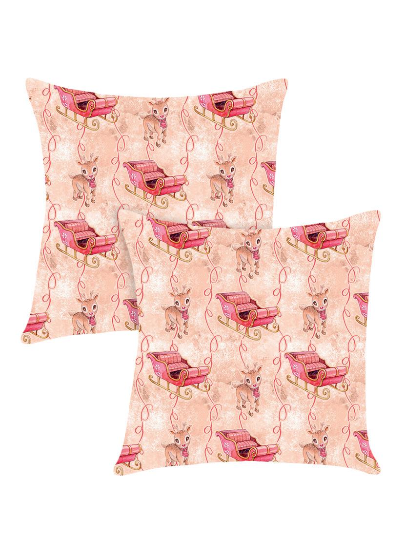 digitally printed cushion cover with cute dear design set of two