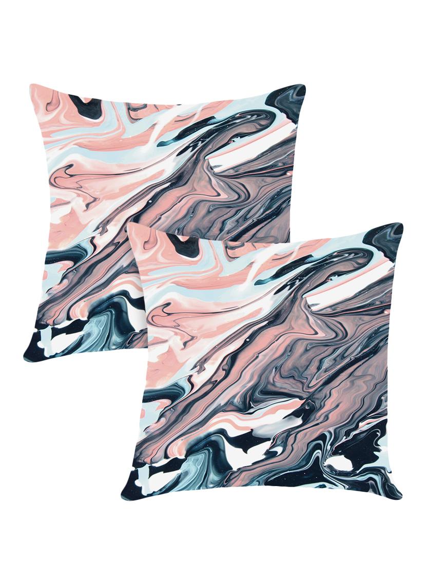 digitally printed cushion cover with marble design set of two - 13667849 -  Zoom Image - 0