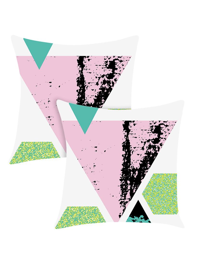 digitally printed cushion cover with geometric design set of two - 13667859 - Zoom Image - 0