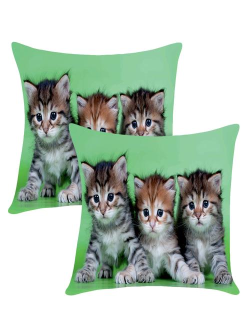 digitally printed cushion cover with three cats design set of two - 13667867 - Standard Image - 0