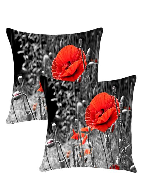 digitally printed cushion cover with floral and dots design set of two - 13667869 -  Standard Image - 0