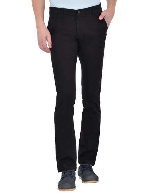 black cotton chinos casual trousers - 13672006 - Standard Image - 0