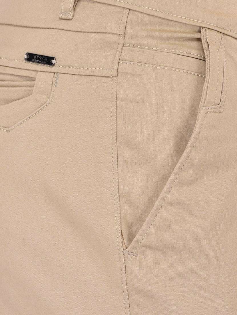 beige cotton chinos casual trousers - 13672007 - Standard Image - 3