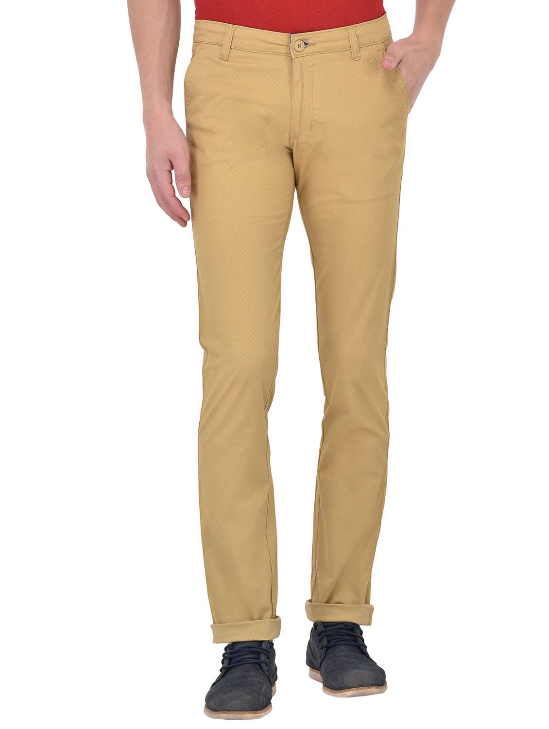 beige cotton chinos casual trousers - 13672012 - Zoom Image - 0