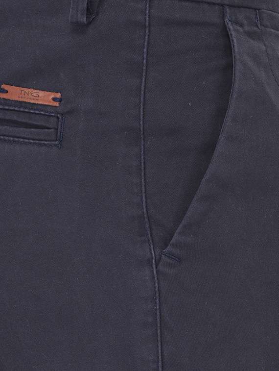 navy blue cotton chinos casual trousers - 13672016 -  Standard Image - 3