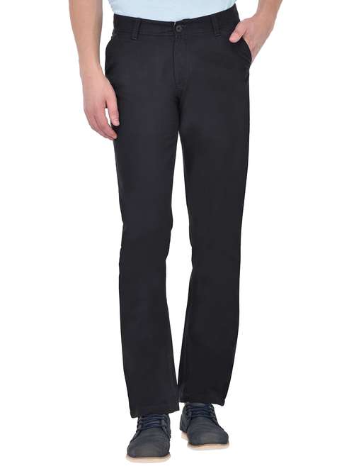 black cotton chinos casual trouser - 13672022 - Standard Image - 0