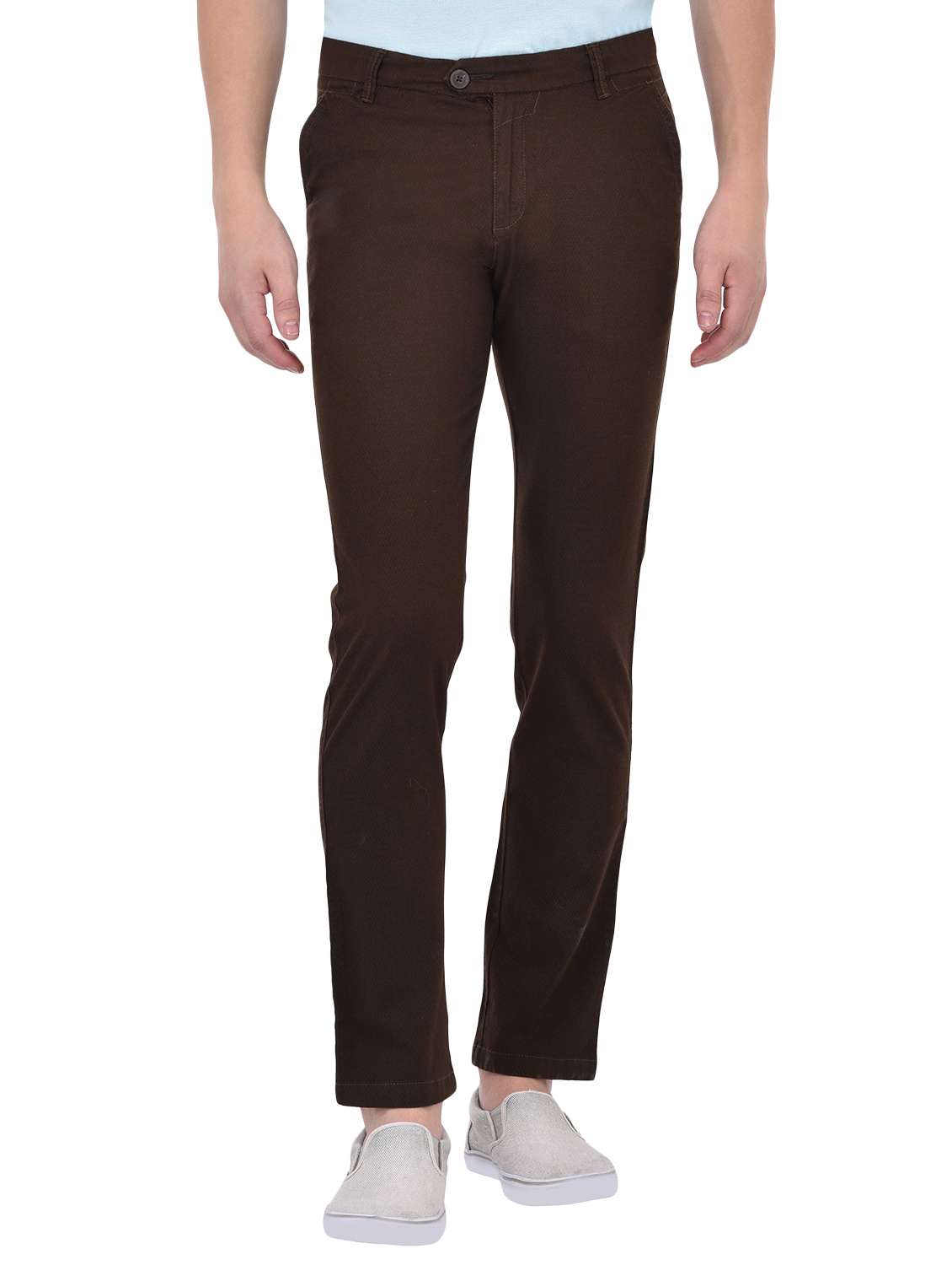 brown cotton chinos casual trouser - 13672032 - Zoom Image - 0