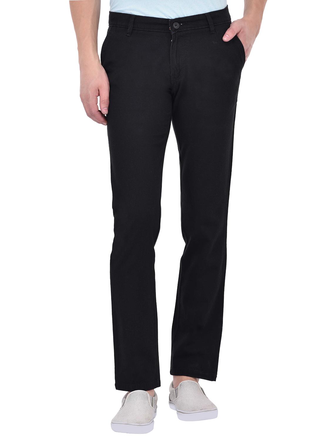black cotton chinos casual trousers - 13672034 - Zoom Image - 0