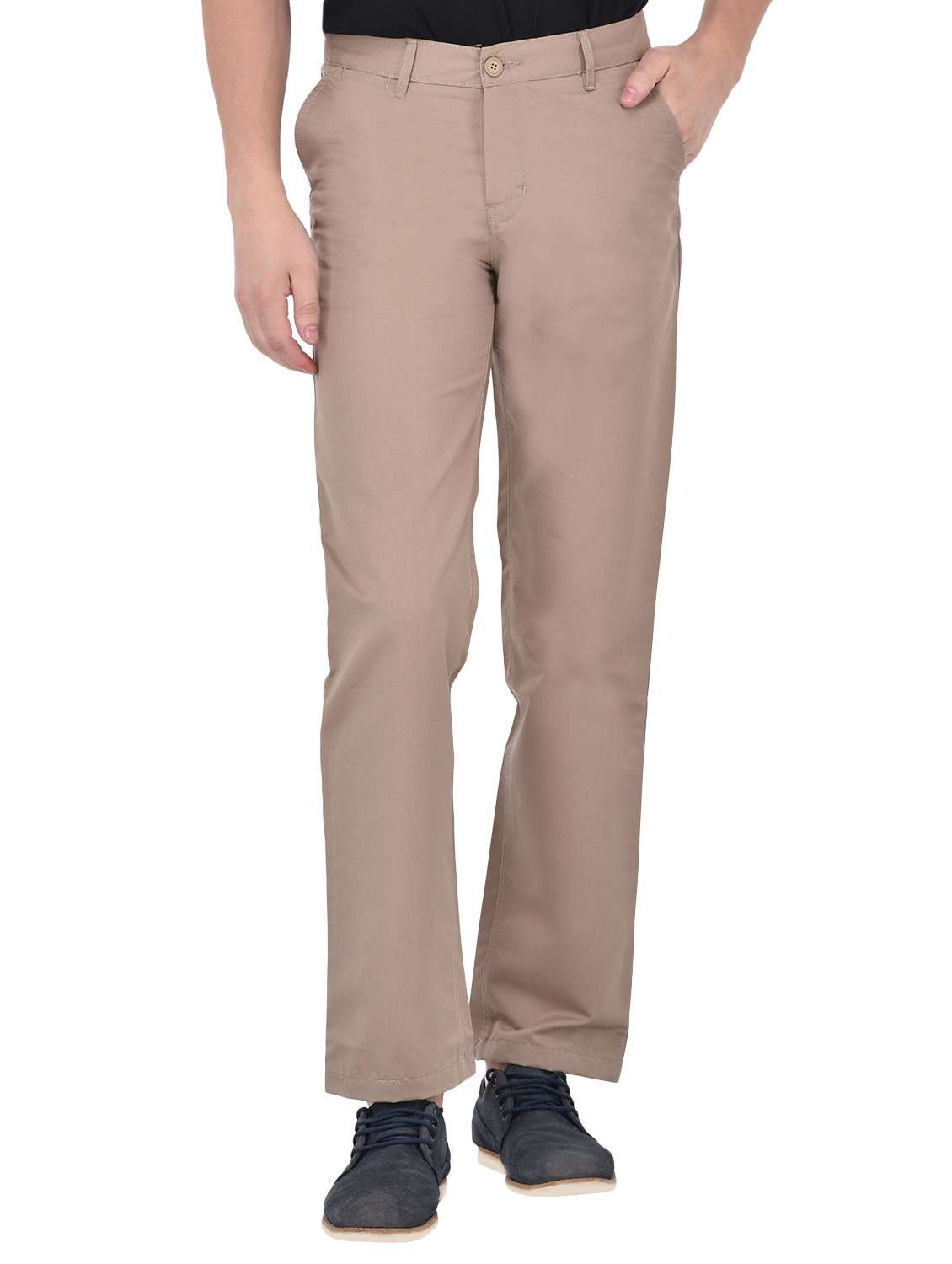 beige cotton chinos casual trousers - 13672043 - Zoom Image - 0