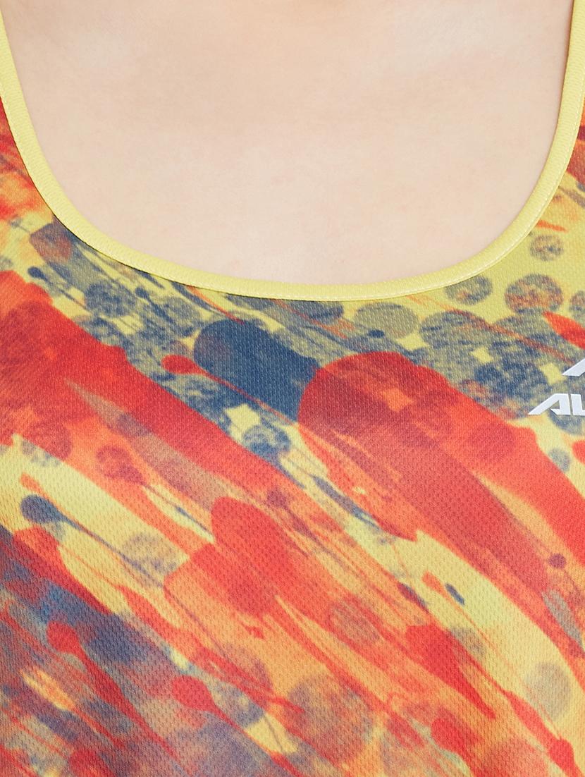 yellow printed racer back top - 13672257 - Standard Image - 3