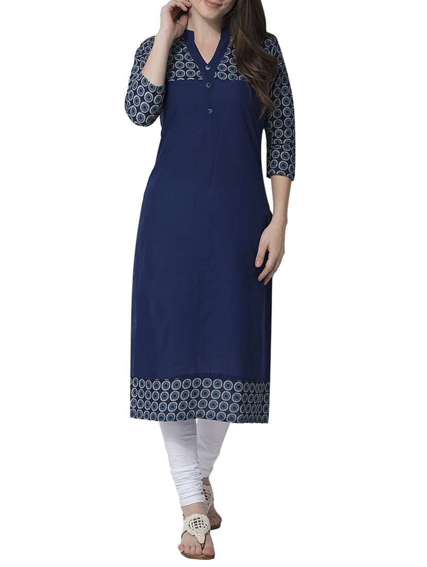 straight printed kurta