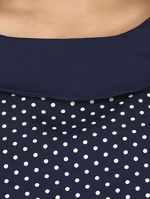 polka dot bertha collar maxi dress - 13680769 -  Standard Image - 3