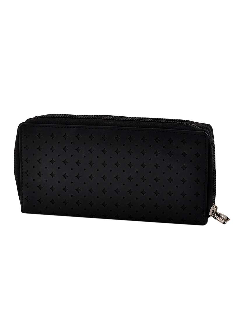 black leatherette regular clutch
