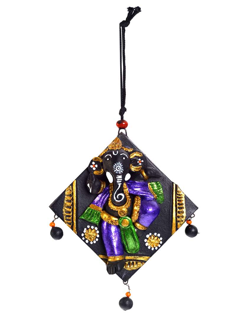 aapno rajasthan multicolor terracotta square wall plate showpiece