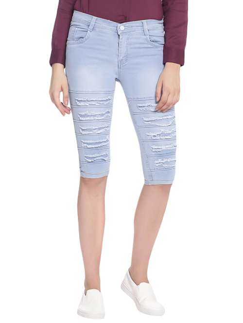 blue denim capri - 13688486 - Standard Image - 0