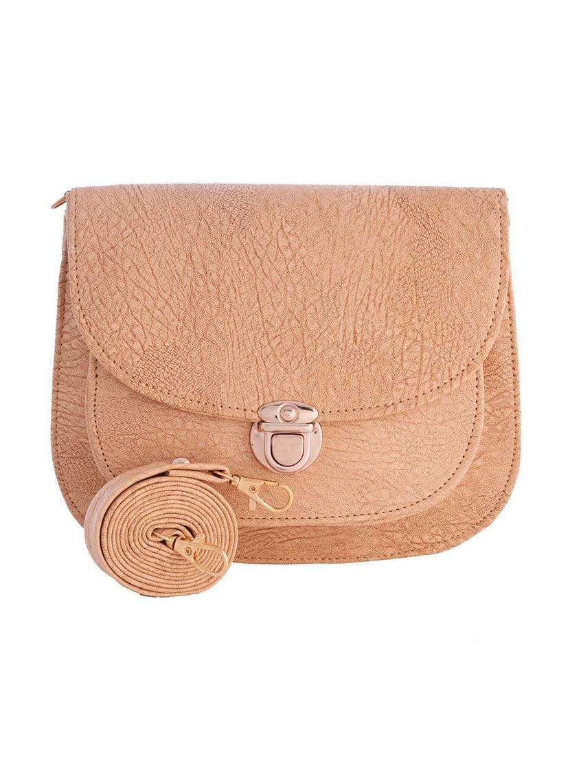 beige leatherette egular sling bag