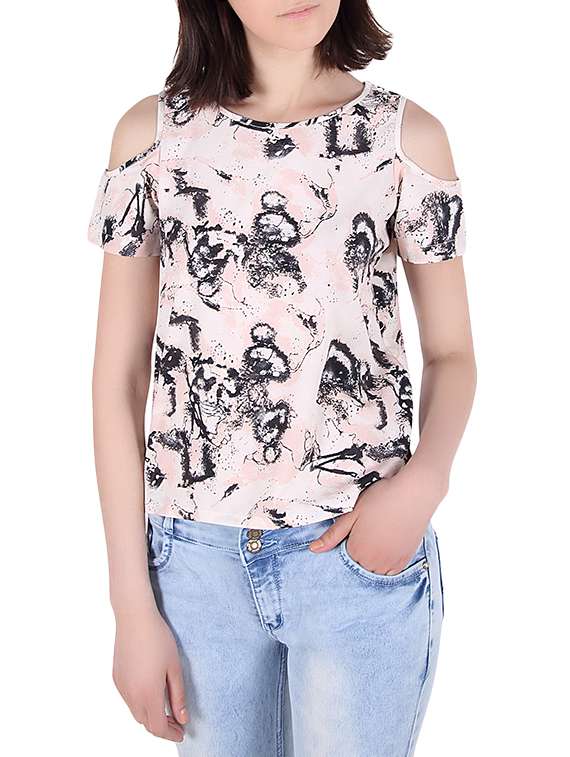 women's straight round neck top