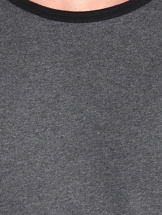grey cotton colour block tshirt - 13691531 - Standard Image - 3