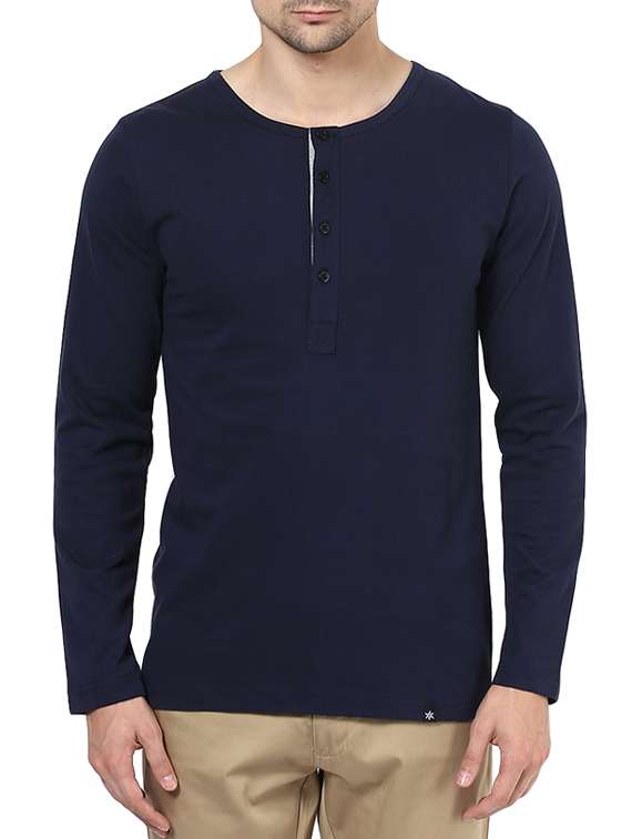 navy blue solid t-shirt