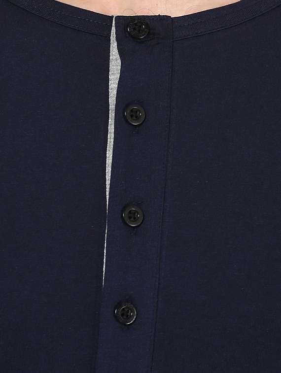 navy blue solid t-shirt - 13691534 - Standard Image - 3