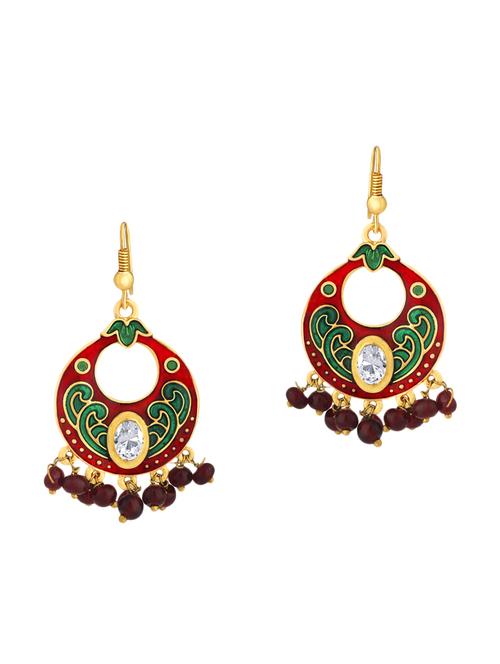 multi colored metal meenakari earrings - 13693809 -  Standard Image - 0