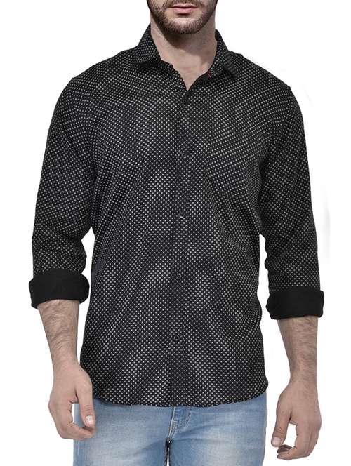 black cotton casual shirt - 13695661 - Standard Image - 0