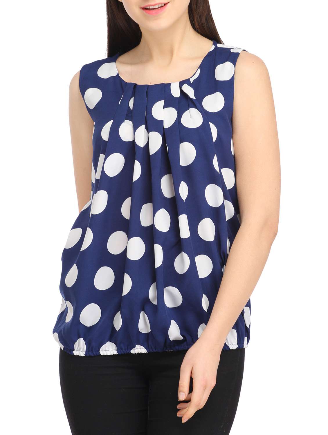 blue poly crepe balloon top