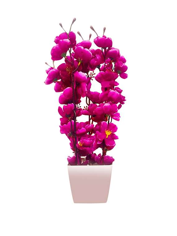 "fleur blossom purple assorted artificial flower  with pot (13.8 inch, pack of 1)"