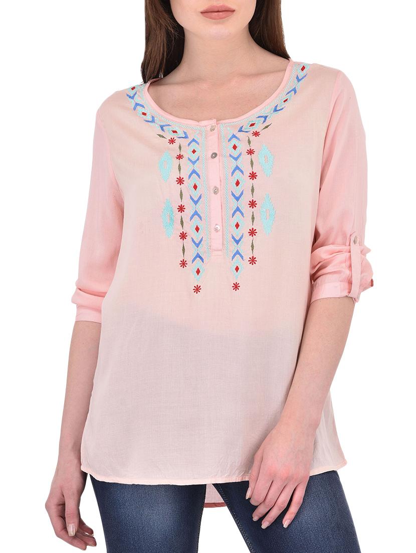 women's straight round neck top - 13696277 - Zoom Image - 0