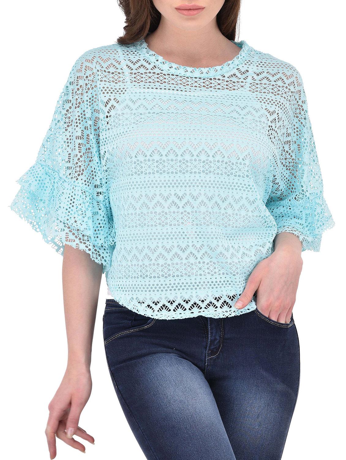 light blue net regular top - 13696294 -  Zoom Image - 0
