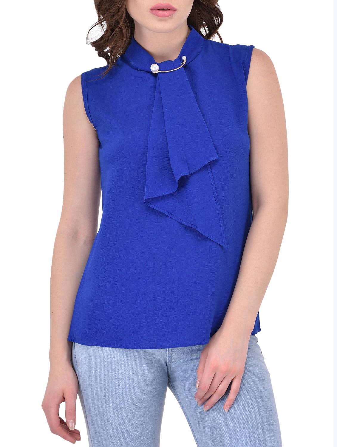 blue viscose regular top - 13696295 -  Zoom Image - 0