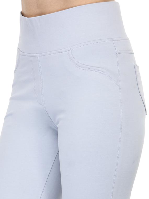 solid grey cotton jegging - 13698181 - Standard Image - 3