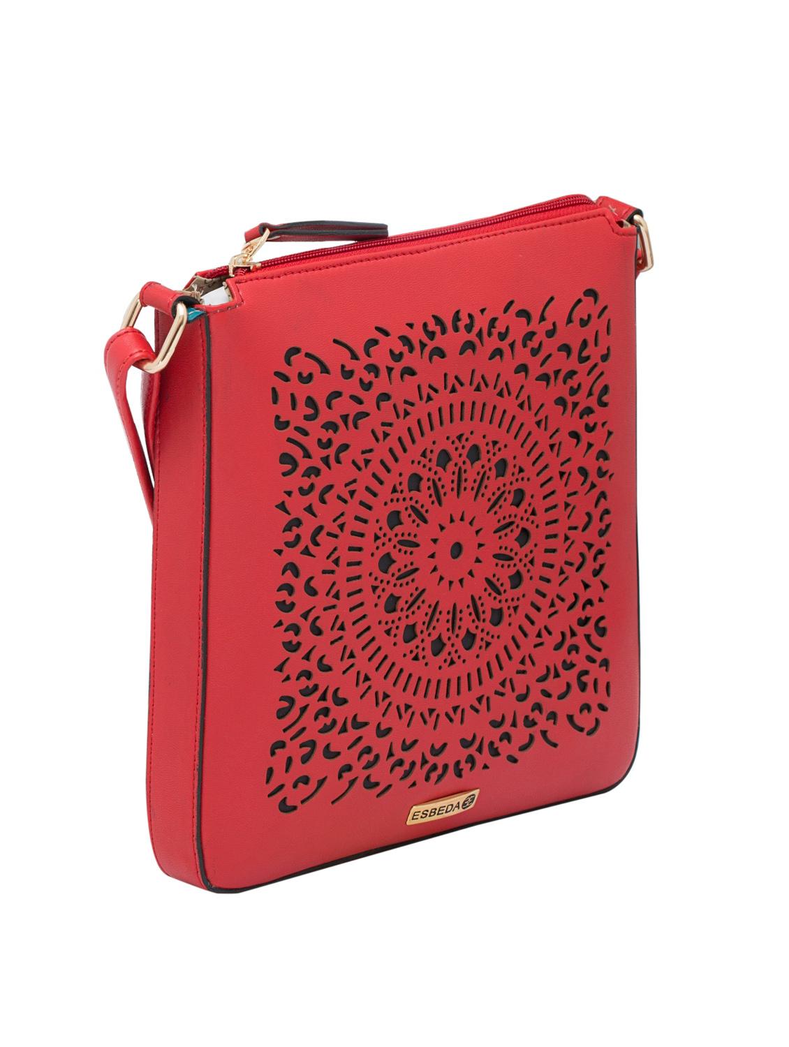 red leatherette regular sling bag - 13699069 - Standard Image - 3