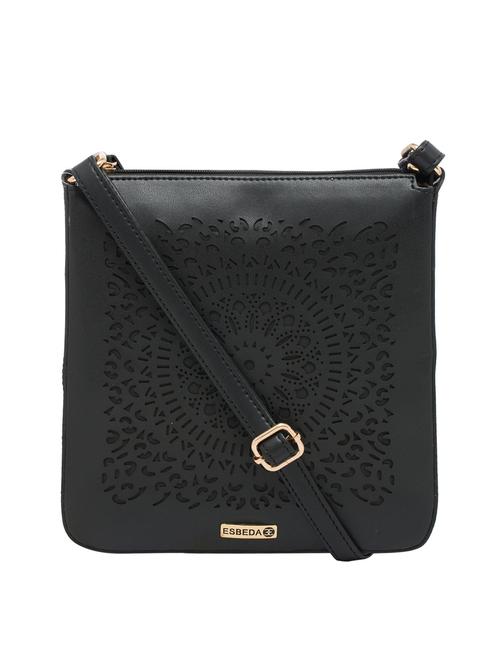 black leatherette regular sling bag - 13699072 -  Standard Image - 0