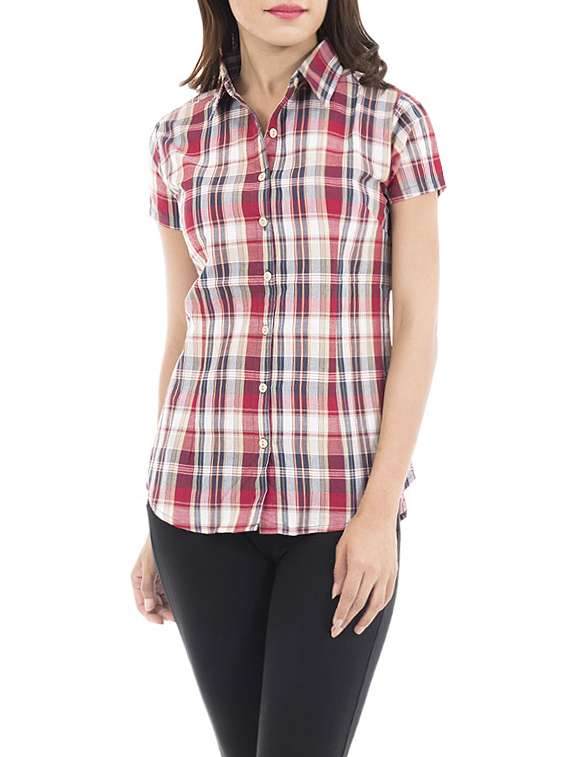 buttoned up checkered shirt