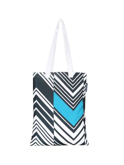 white polyester printed tote - 13710043 -  Standard Image - 0