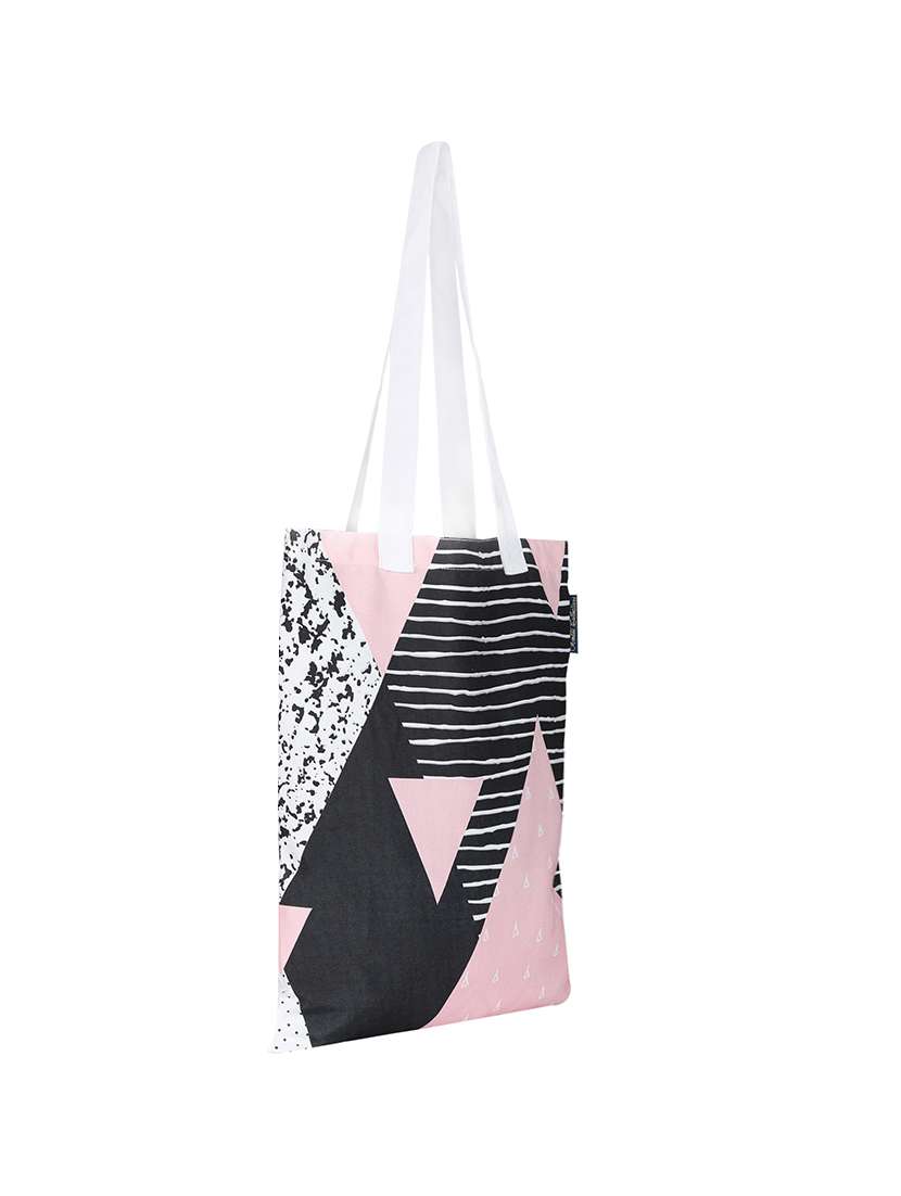 white polyester printed tote - 13710048 -  Standard Image - 3