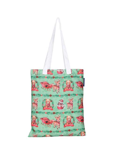 white polyester printed tote - 13710050 -  Standard Image - 0