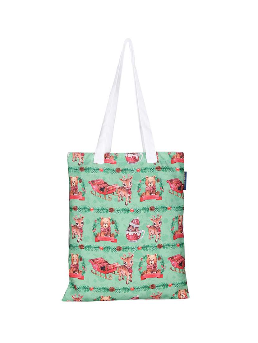 white polyester printed tote
