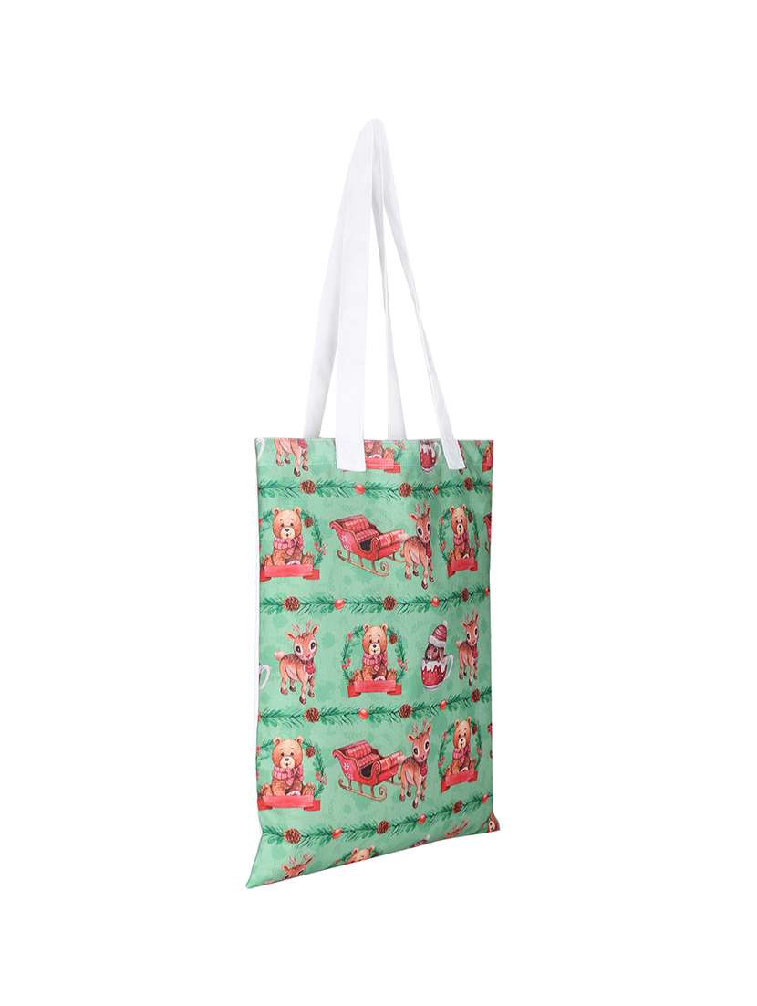 white polyester printed tote - 13710050 -  Standard Image - 3