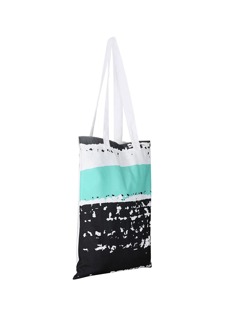 white polyester printed tote - 13710052 - Standard Image - 3