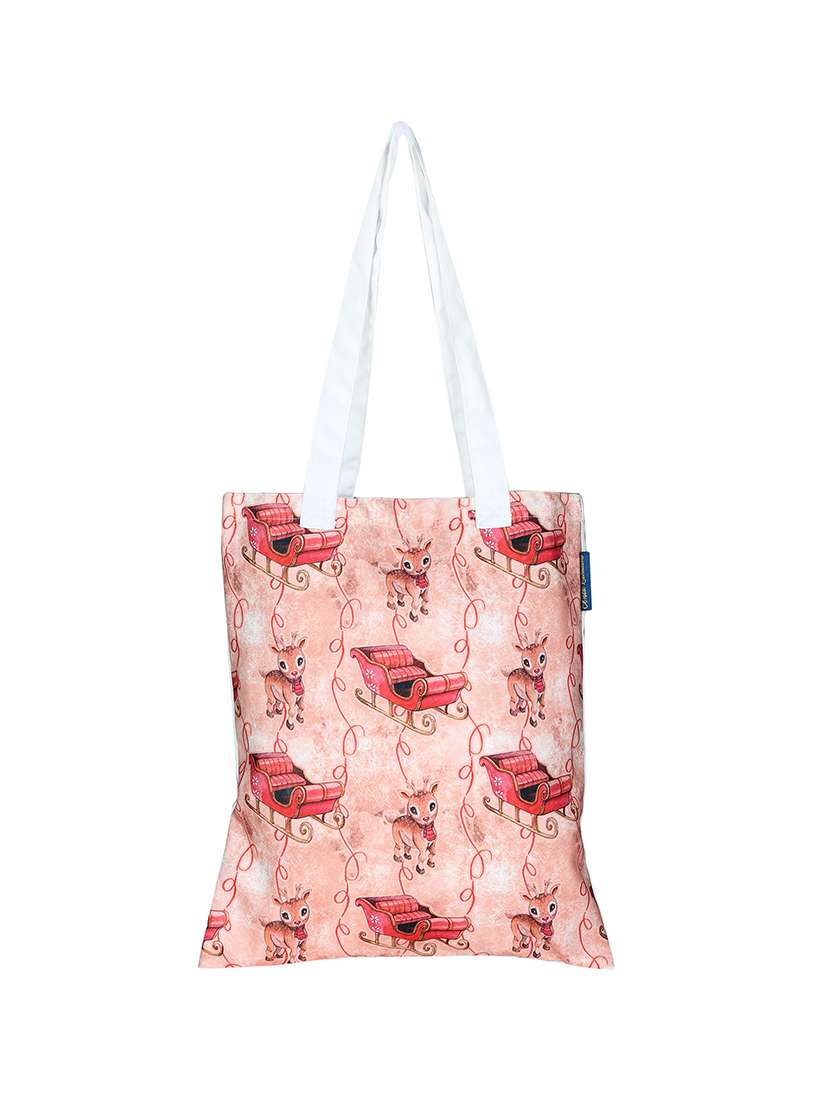 white polyester printed tote