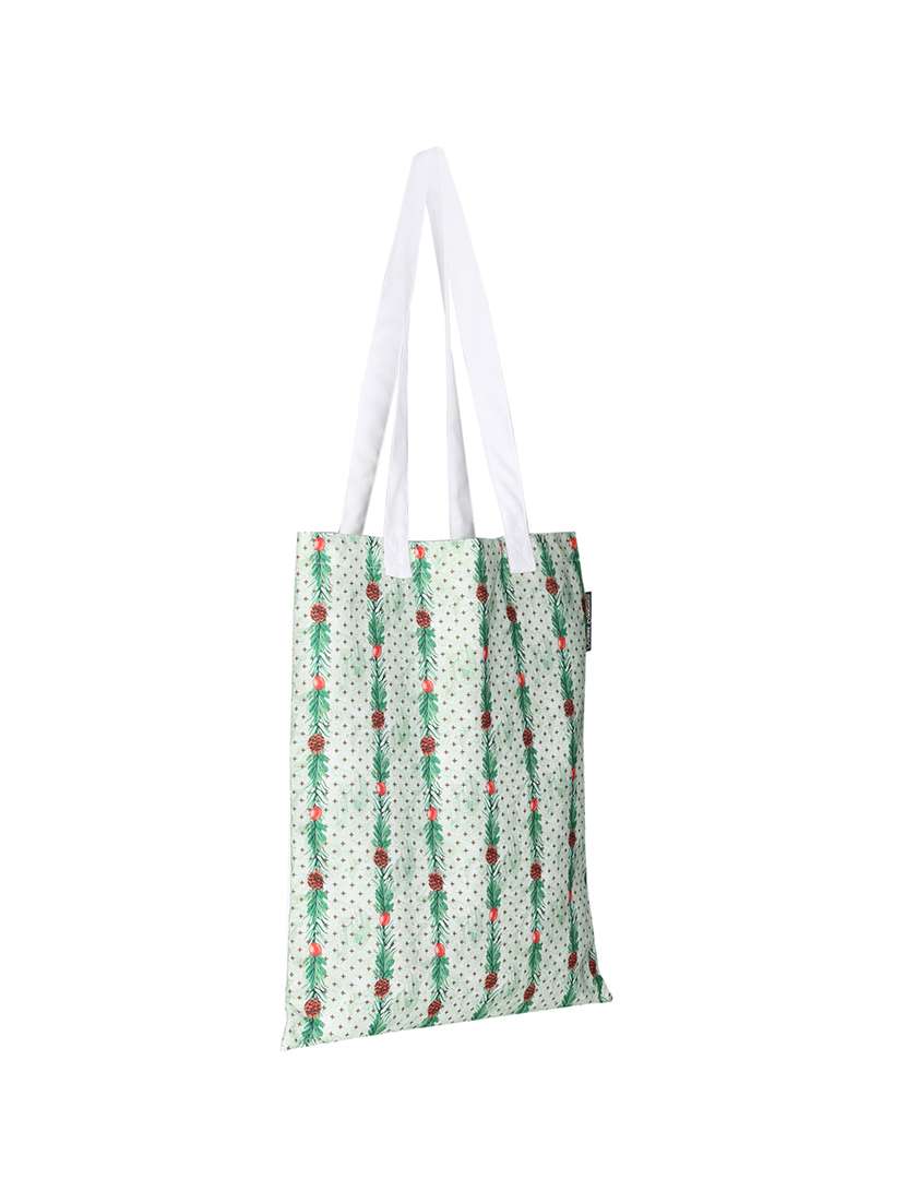 white polyester printed tote - 13710056 - Standard Image - 3
